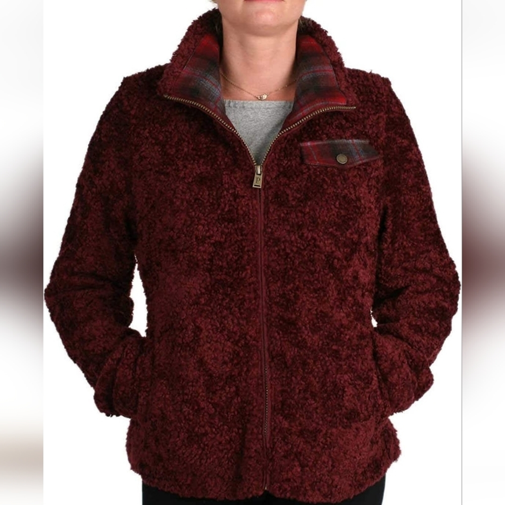 NWT Pendleton Fuzzy Shepra Teddy Full Zip Jacket Women's Small Wool